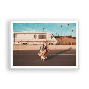 Poszter fekete keretben - Mosolyt kérek! - 100x70 cm