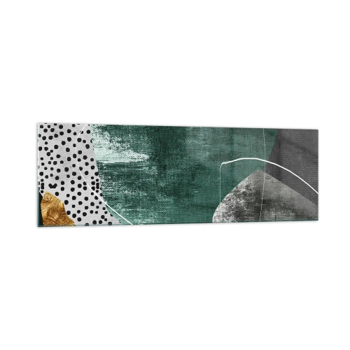 Üveg kép - Színes absztrakció aranypehellyel - 160x50 cm