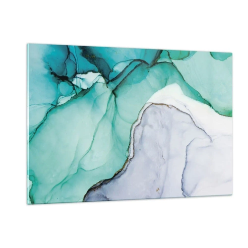 Üveg kép - Tanulmány türkizben - 120x80 cm