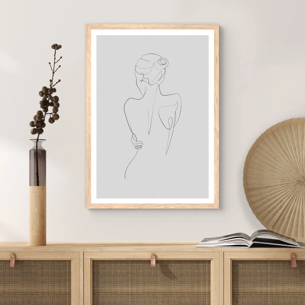 Poszter világos tölgy keretben - Testzene - 70x100 cm
