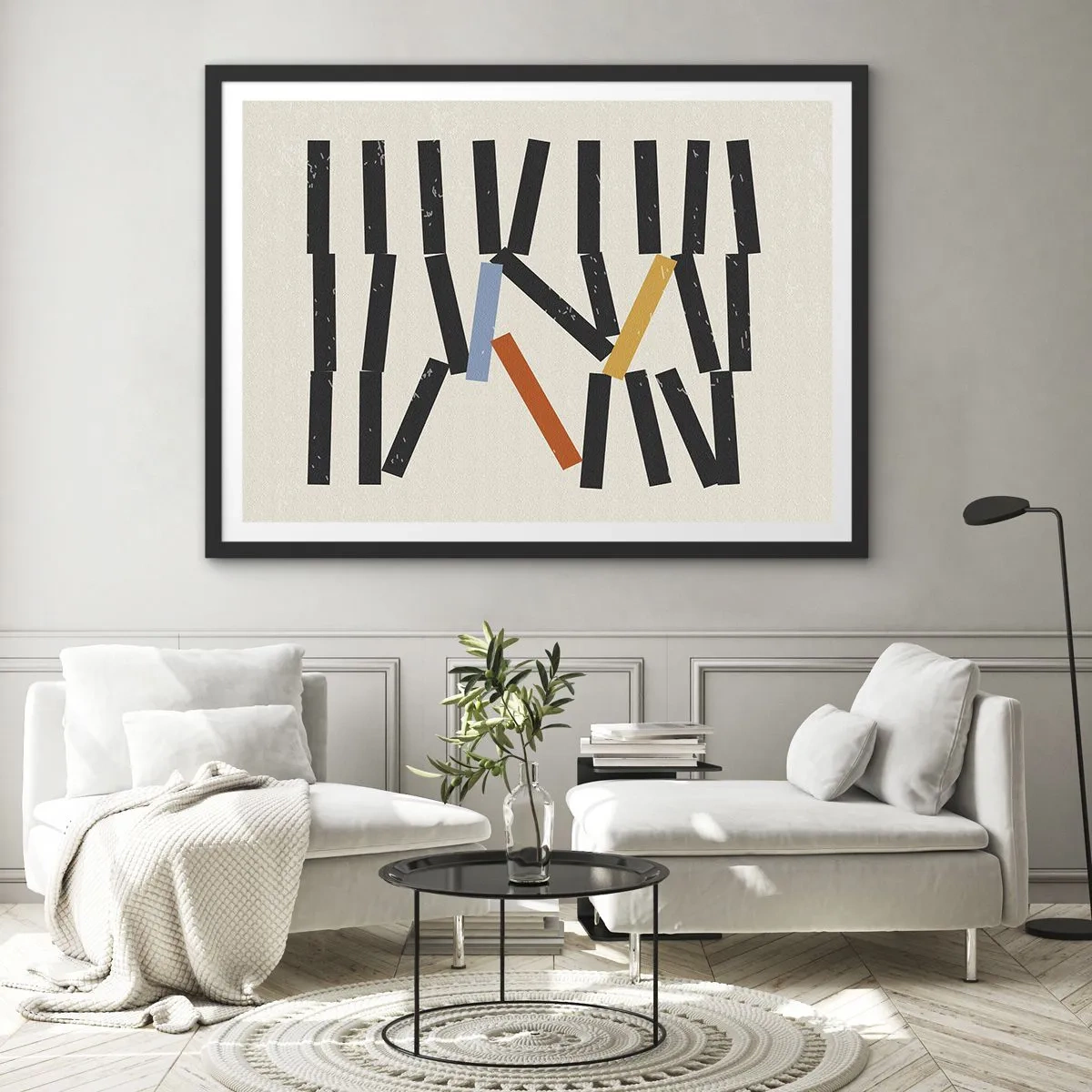 Poszter fehér keretben - Dominó - kompozíció - 70x50 cm
