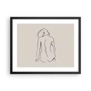 Poszter fehér keretben - Lány meztelenül - 50x40 cm