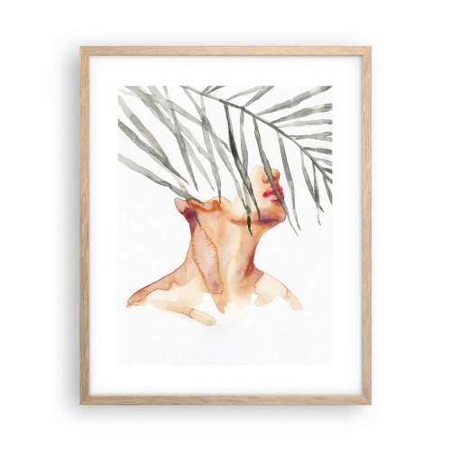 Poszter világos tölgy keretben - A trópusok pulzusát érezni  - 40x50 cm