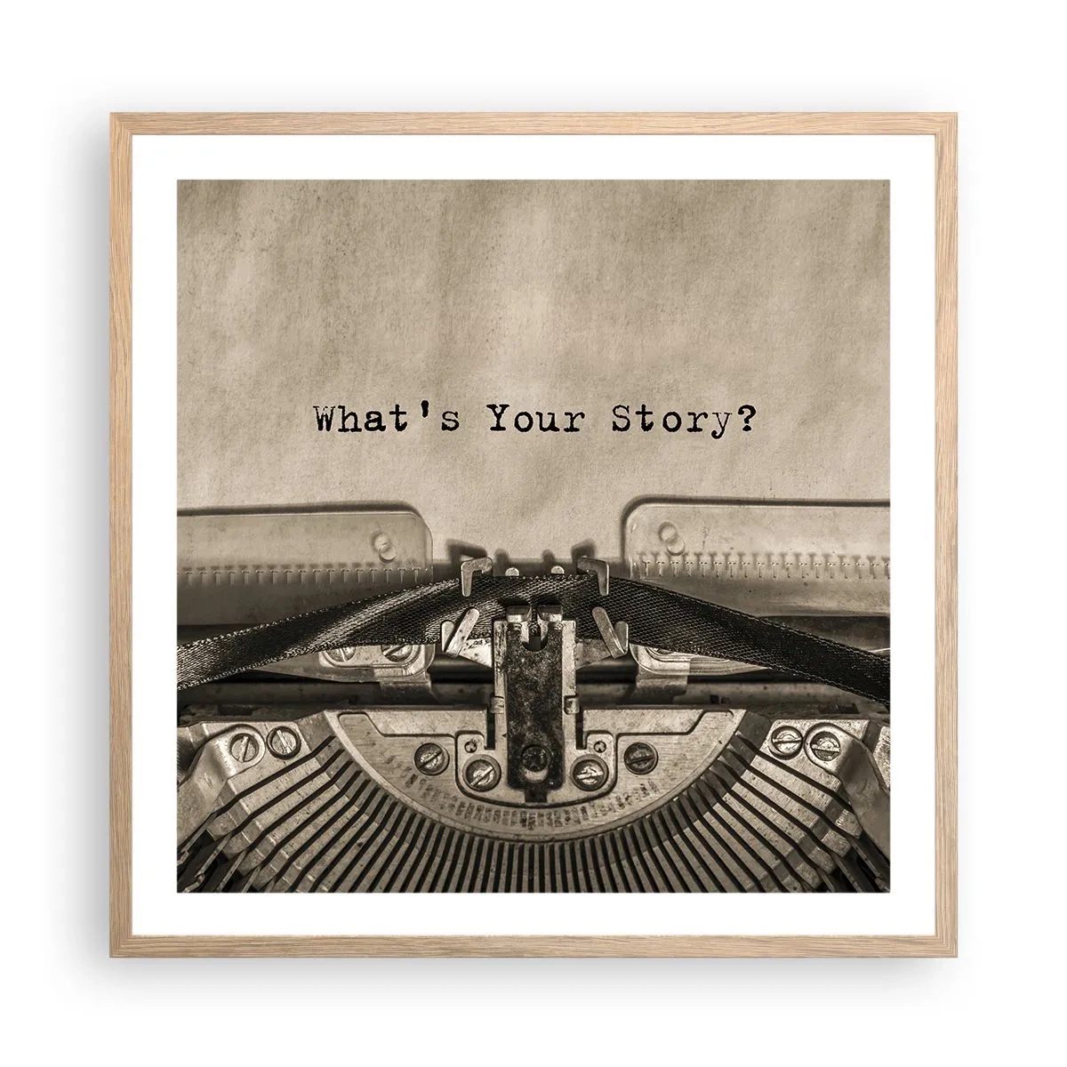 Poszter világos tölgy keretben - Meséld el - 60x60 cm