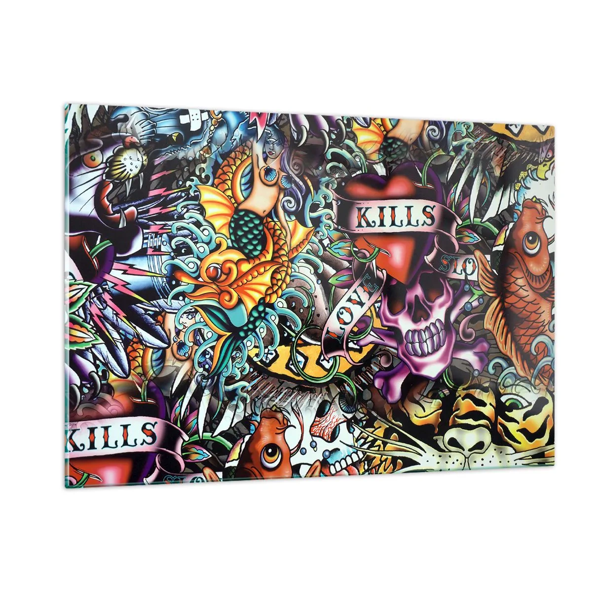 Üveg kép - A tetováló művész álma - 120x80 cm