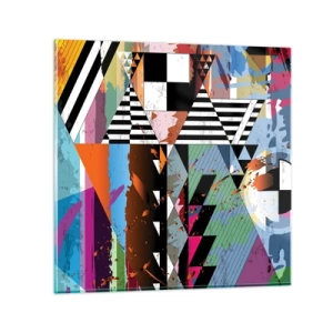 Üveg kép - Geometrikus és organikus - 70x70 cm