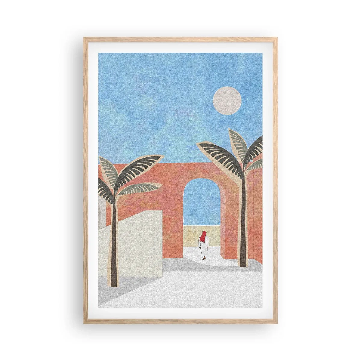 Poszter világos tölgy keretben - Egy arab nap - 61x91 cm