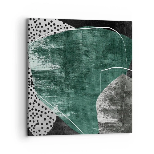 Vászonkép - Színes absztrakció aranypehellyel - 70x70 cm