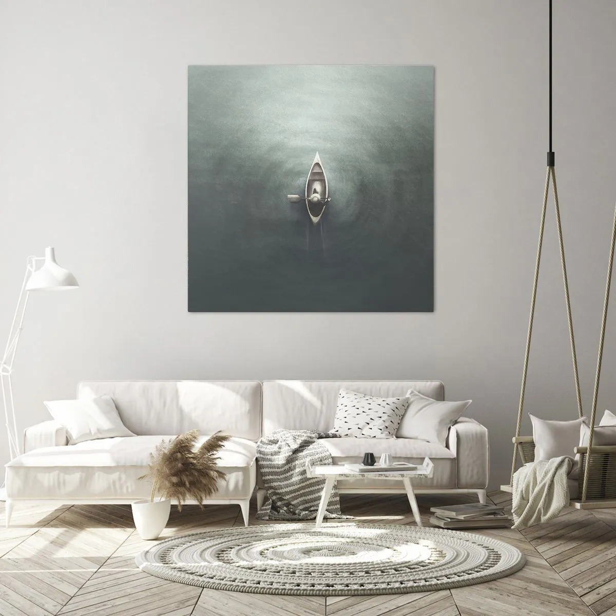 Vászonkép - Egy holdfényes tavon át - 70x70 cm