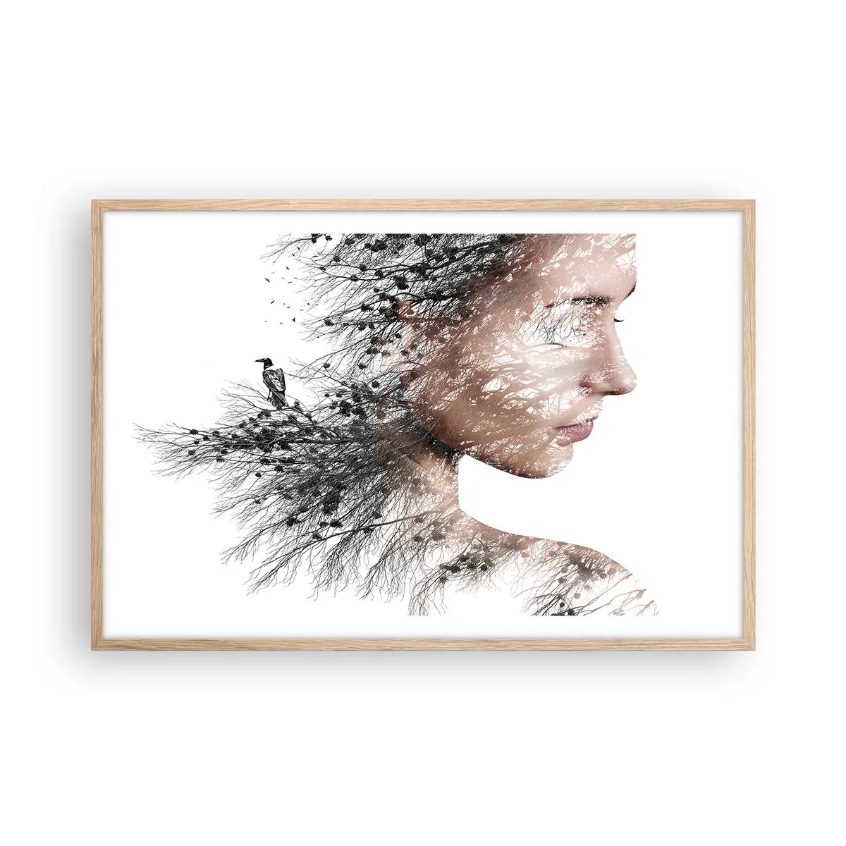 Poszter világos tölgy keretben - Az erdő szelleme - 91x61 cm