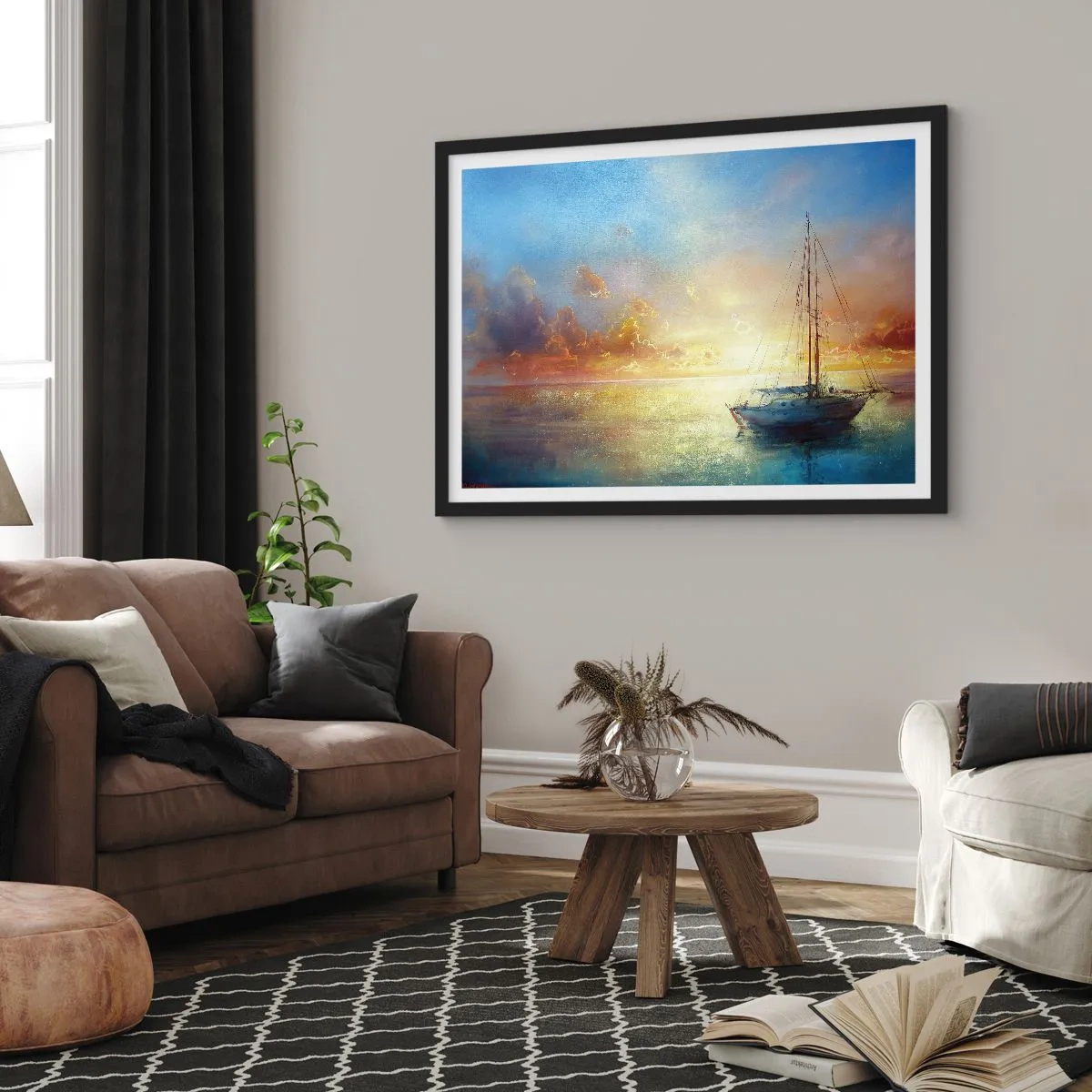 Poszter fehér keretben - Egy arany öbölben - 70x50 cm