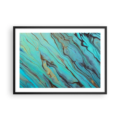 Poszter fehér keretben - Türkiz árapály - 70x50 cm