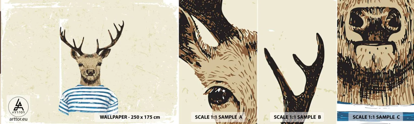 Fotótapéta Minta Standard Eco - Mert szeretem a csíkos pólókat! - Absztrakció, Szarvas, Darab - 100x30 cm