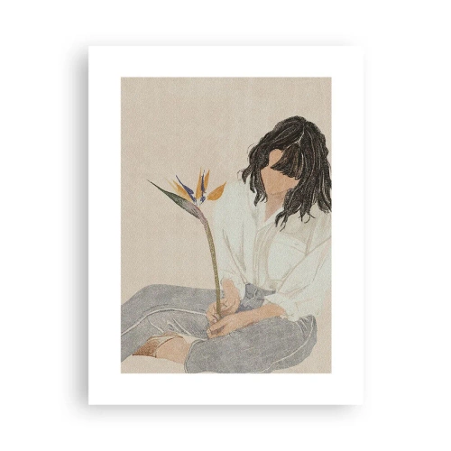 Poszter - Portré egy egzotikus virággal - 30x40 cm