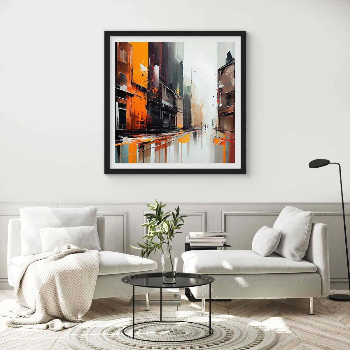 Poszter fehér keretben - Esős nap - 40x40 cm