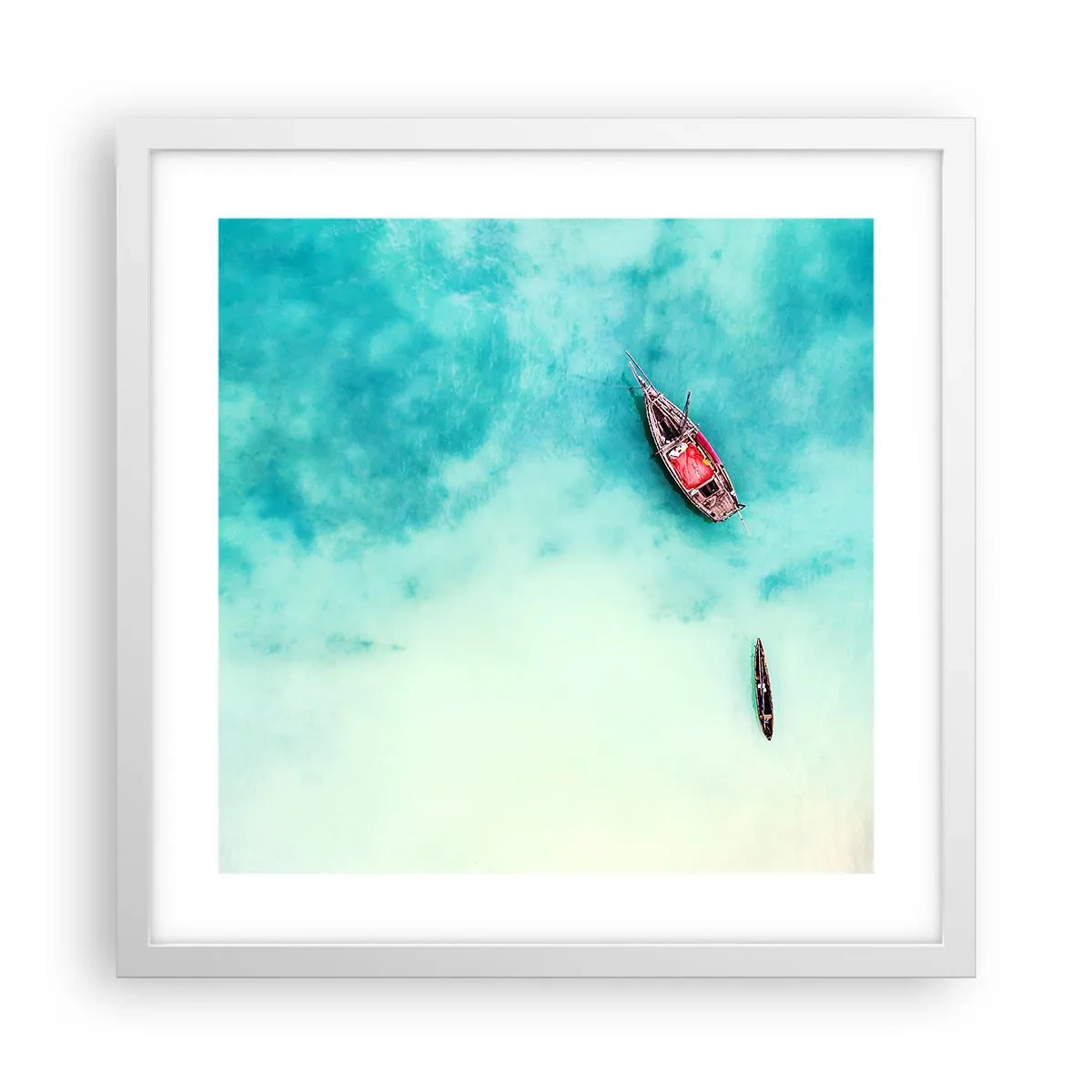 Poszter fekete keretben - A Zanzibár strandjain, amikor sok a víz... - 40x40 cm