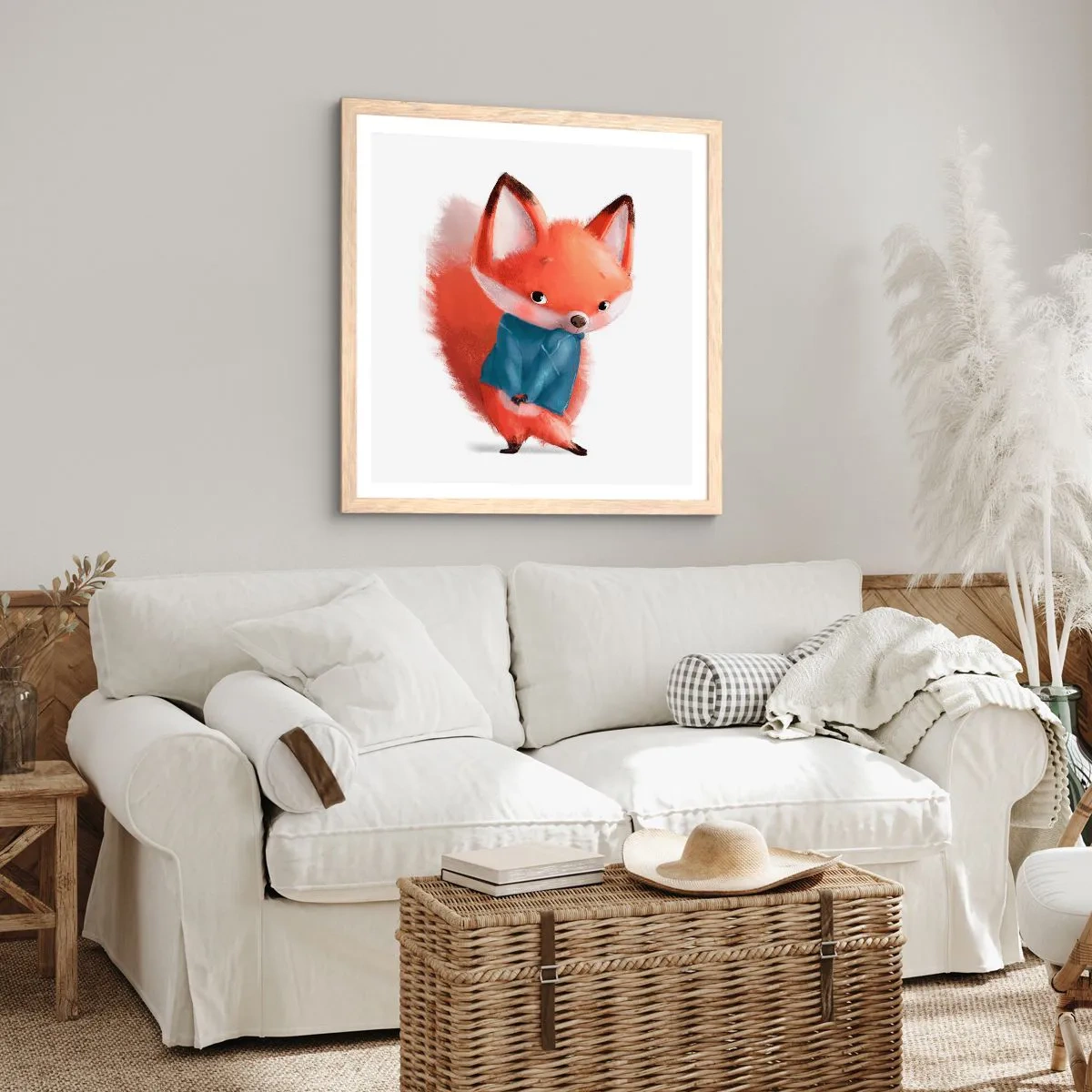 Poszter világos tölgy keretben - Jó áll rajtam? - 60x60 cm