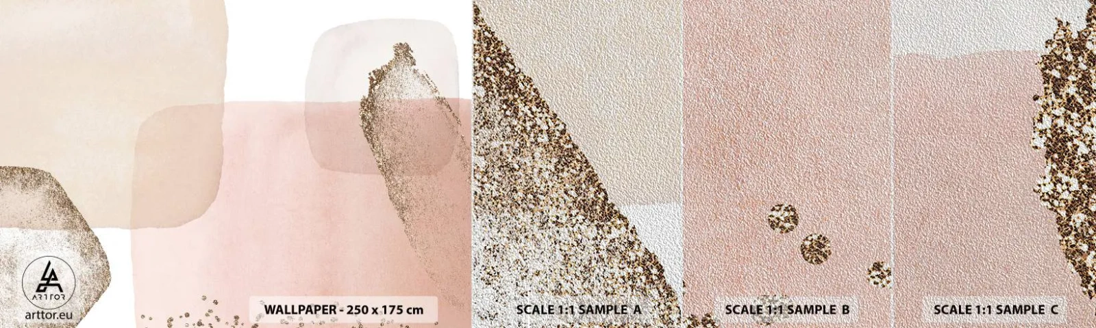 Fotótapéta Minta Premium Sand - Egy pillantás a színeken keresztül - Absztrakció, Darab, Modern minta - 100x30 cm