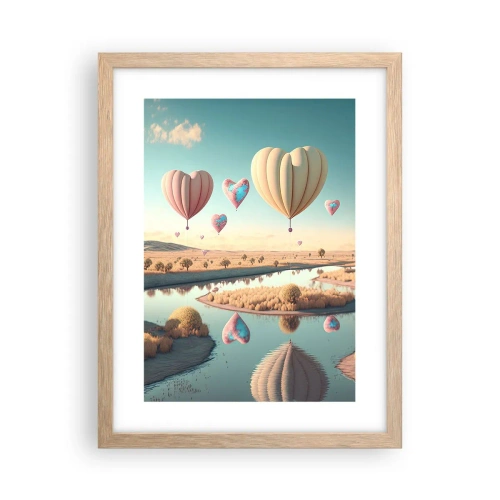 Poszter világos tölgy keretben - A szerelem szárnyalni hagy - 30x40 cm