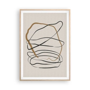 Poszter világos tölgy keretben - Kompozíció - birtokló tánc - 70x100 cm