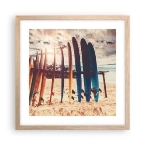 Poszter világos tölgy keretben - Jó éjszakát, holnapig - 40x40 cm