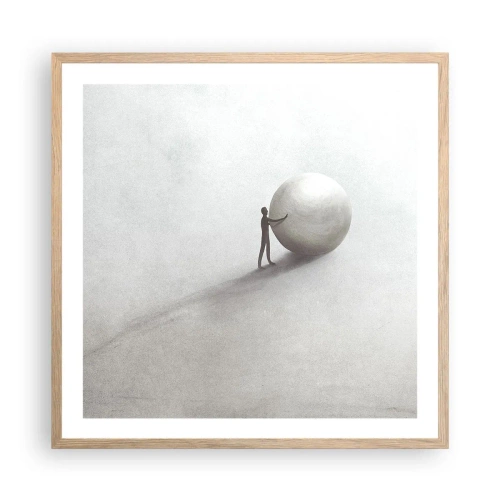 Poszter világos tölgy keretben - Az élet játéka - 60x60 cm