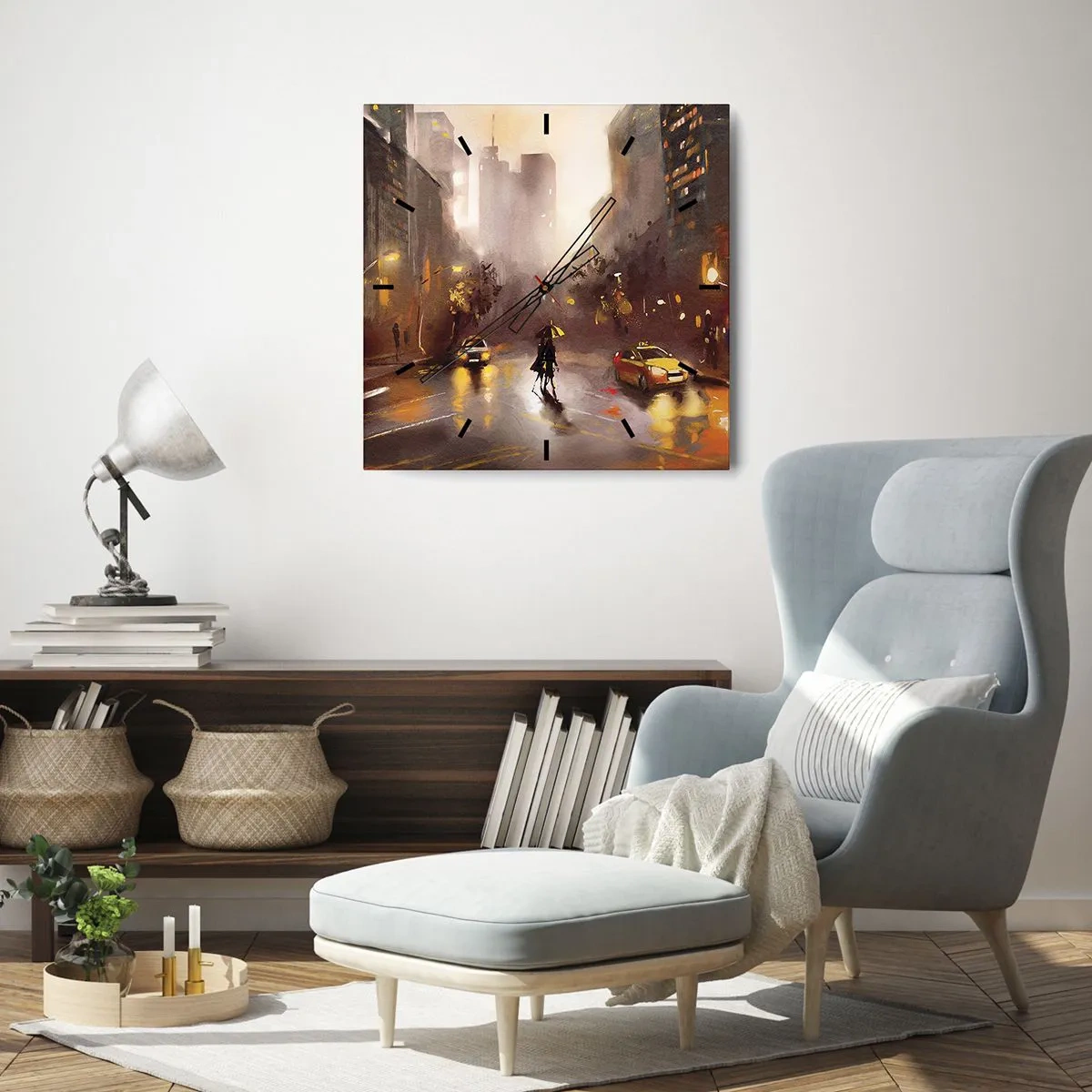 Falióra, Óra - New York fényében - 30x30 cm