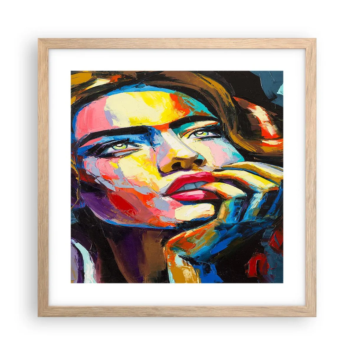 Poszter világos tölgy keretben - Az álmok úgy repülnek az égen, mint a madarak - 40x40 cm