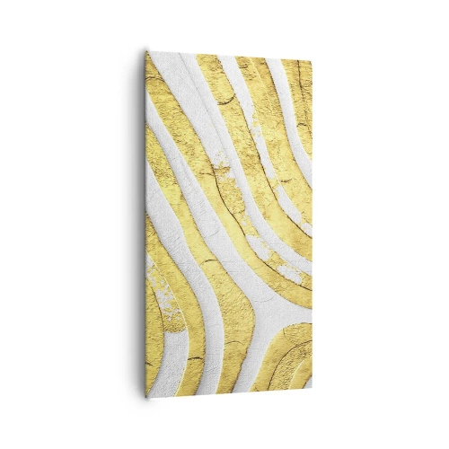 Vászonkép - Kompozíció fehér és arany színben - 65x120 cm