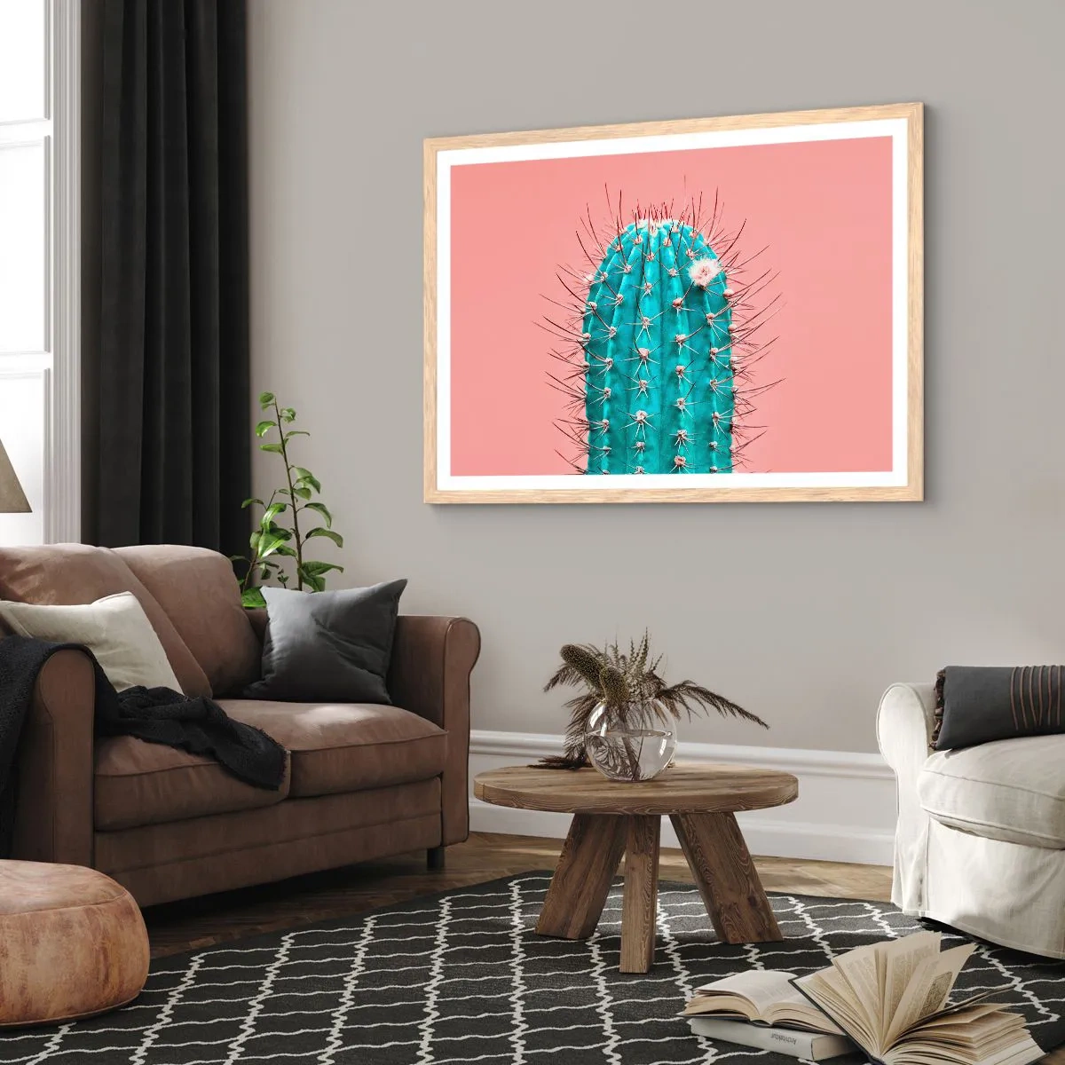 Poszter világos tölgy keretben - Csak nézz - 100x70 cm