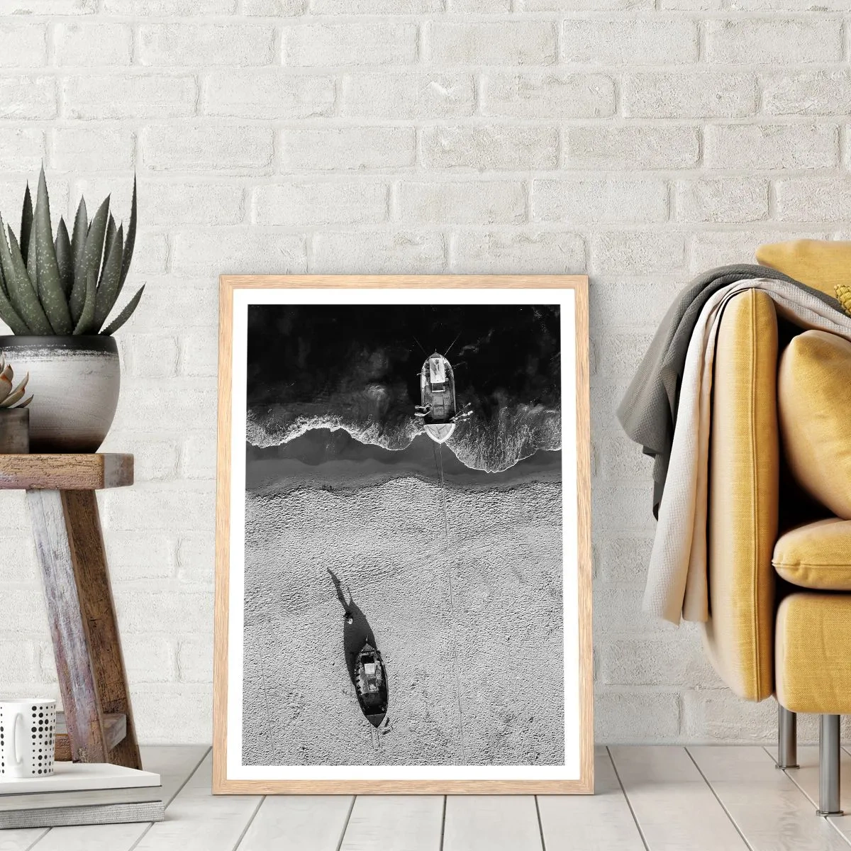 Poszter világos tölgy keretben - Még mindig a parton... - 61x91 cm