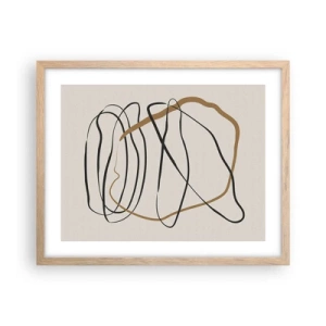 Poszter világos tölgy keretben - Kompozíció - birtokló tánc - 50x40 cm