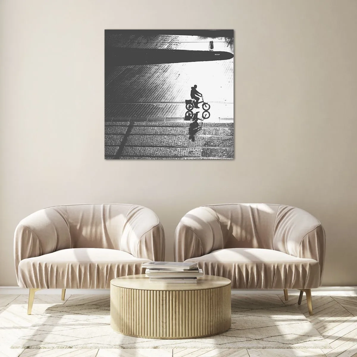 Üveg kép - Előre, a városon keresztül - 60x60 cm