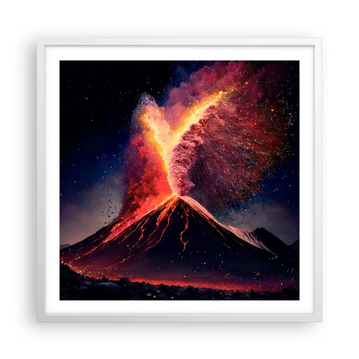 Poszter fekete keretben - Szépség és horror - 60x60 cm