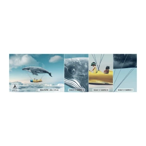 Fotótapéta Minta Öntapadós Deluxe Sticker - Miért is ne? - Bálna, Gyerekek, Repülőgép - 100x30 cm