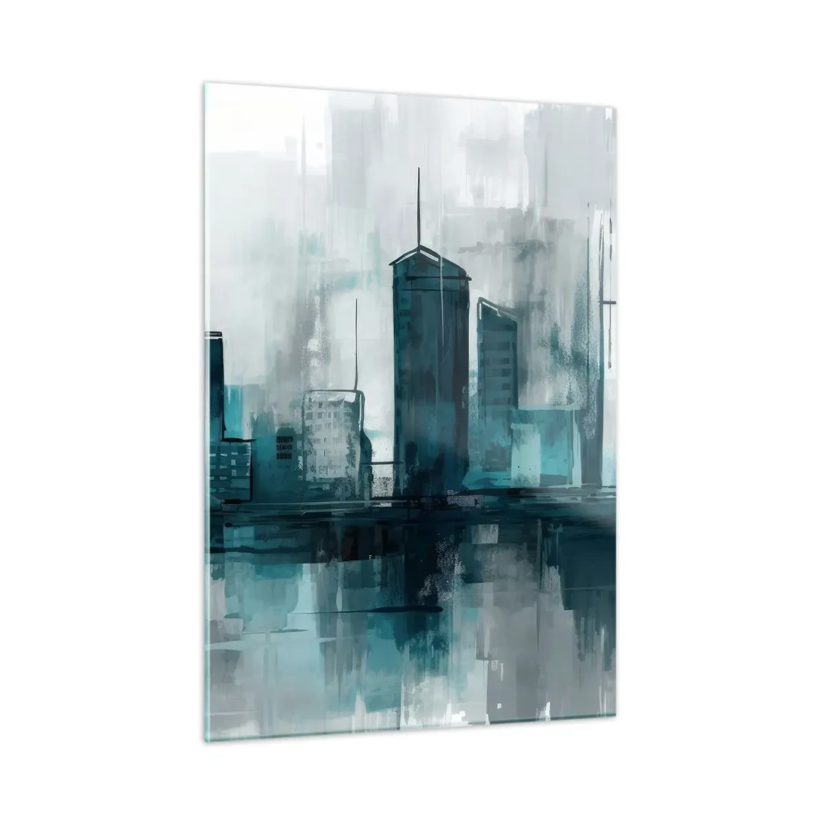 Üveg kép - Esőszínű város - 50x70 cm