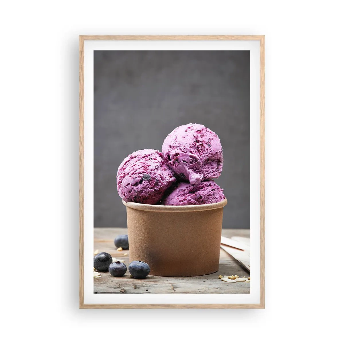 Poszter világos tölgy keretben - Édesség és hűvösség - 61x91 cm