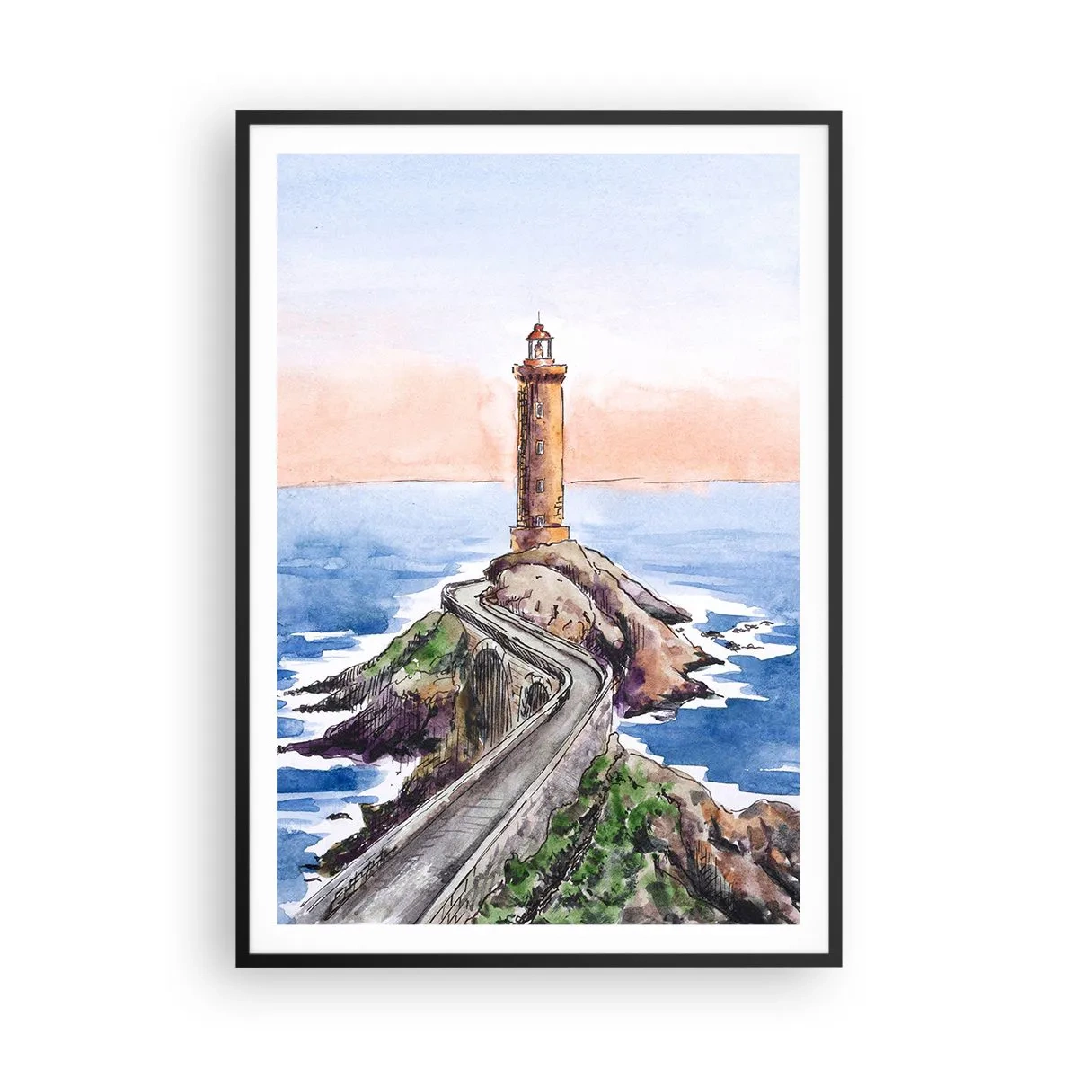 Poszter fehér keretben - Szemben a tengerrel - 70x100 cm