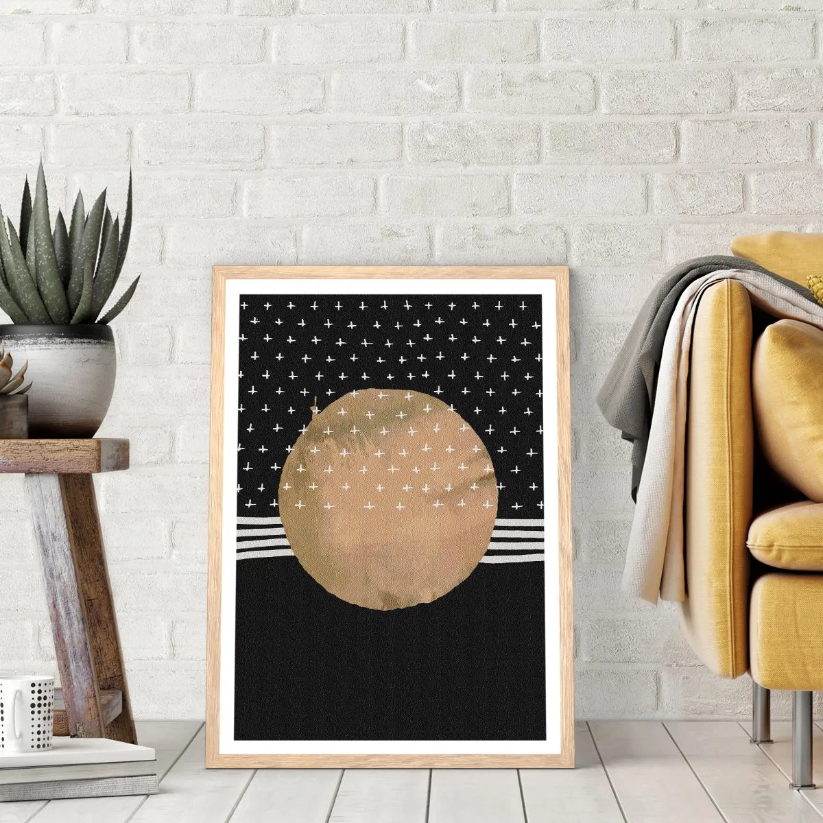 Poszter világos tölgy keretben - Kompozíció: a galaxis zászlaja - 61x91 cm