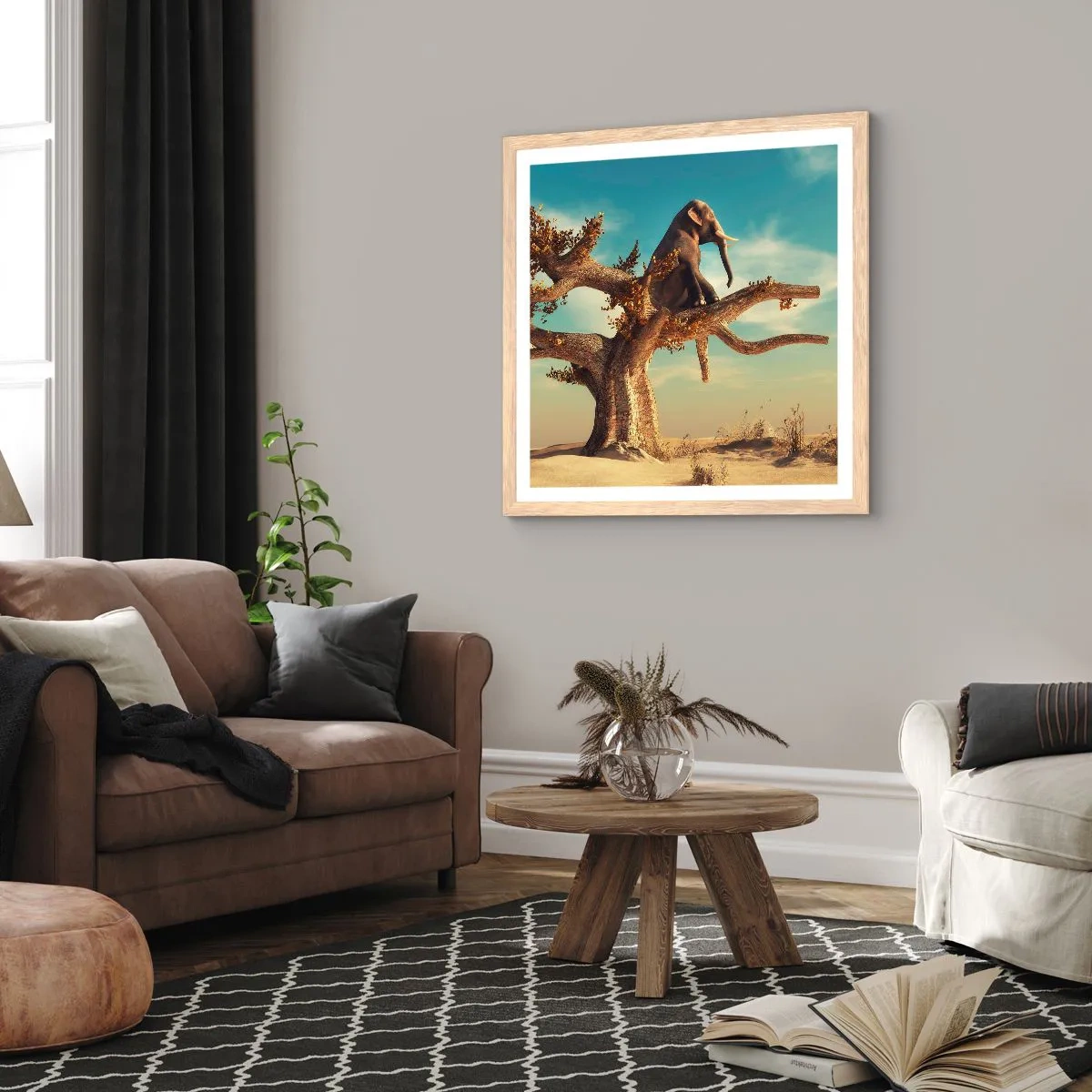 Poszter világos tölgy keretben - Egy új nézőpont - 40x40 cm