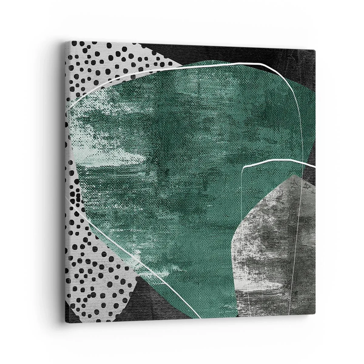 Vászonkép - Színes absztrakció aranypehellyel - 40x40 cm