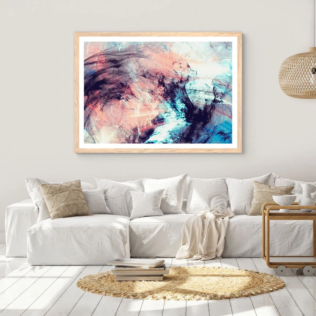 Poszter világos tölgy keretben - Érezd a szelet - 100x70 cm