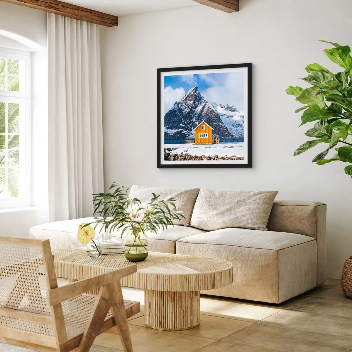 Poszter fehér keretben - Skandináv nyaralás - 60x60 cm