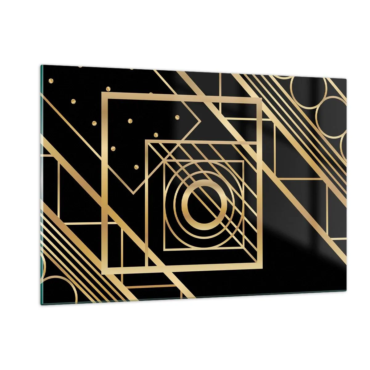 Üveg kép - Arany geometria - 120x80 cm