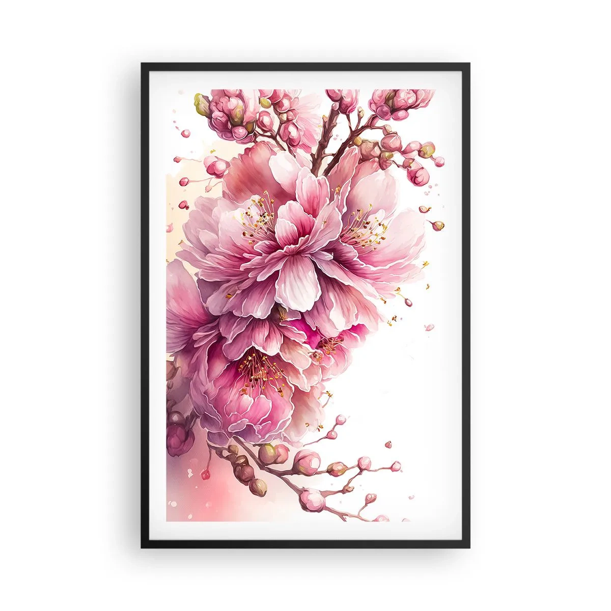 Poszter fehér keretben - Cseresznyevirág - 61x91 cm