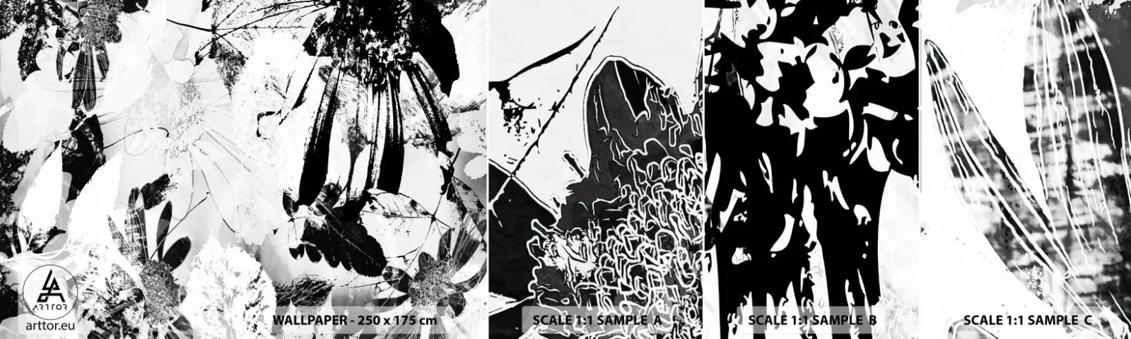 Fotótapéta Minta Öntapadós Deluxe Sticker - Ősz a negatívumban - Absztrakció, Virágok, Grafika - 100x30 cm