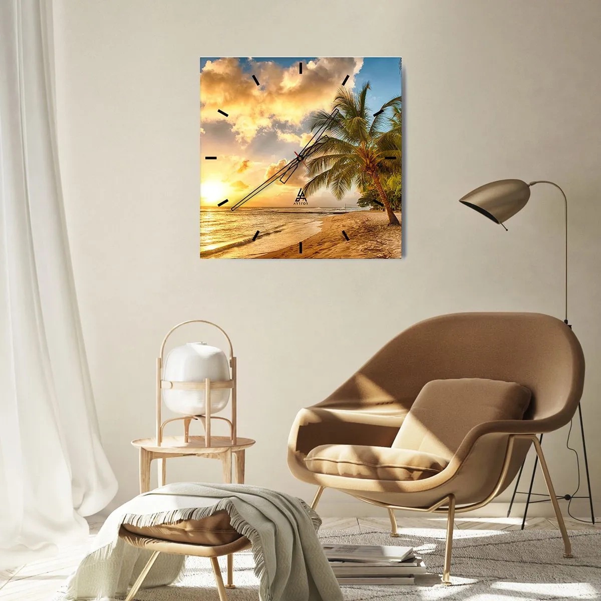 Falióra, Óra - Örök nyár, mindig vakáció - 40x40 cm