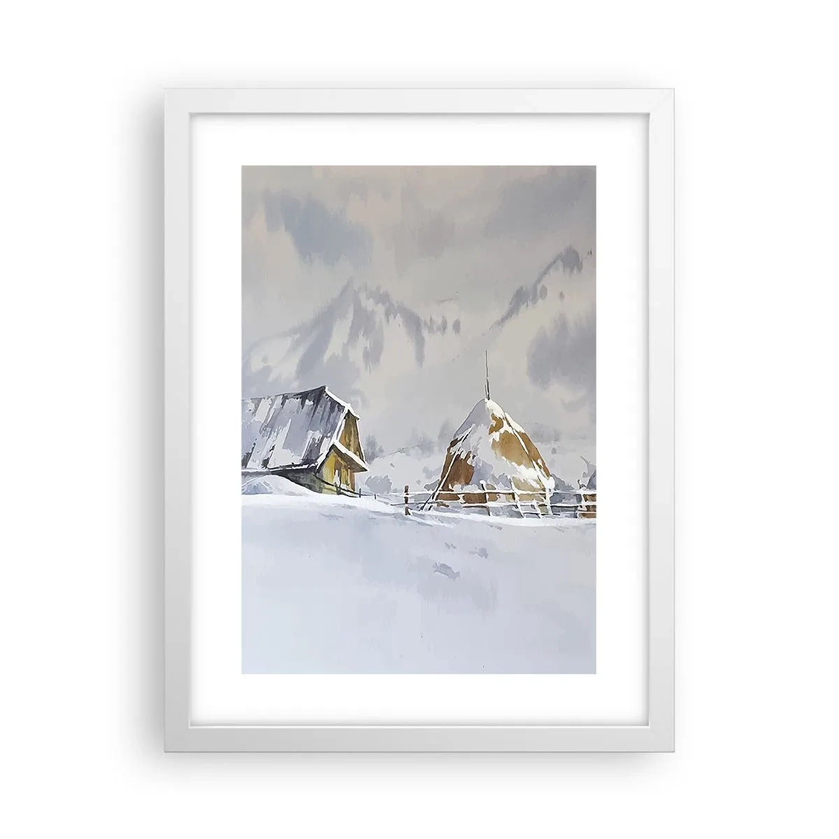 Poszter fekete keretben - Egy havas völgyben - 30x40 cm