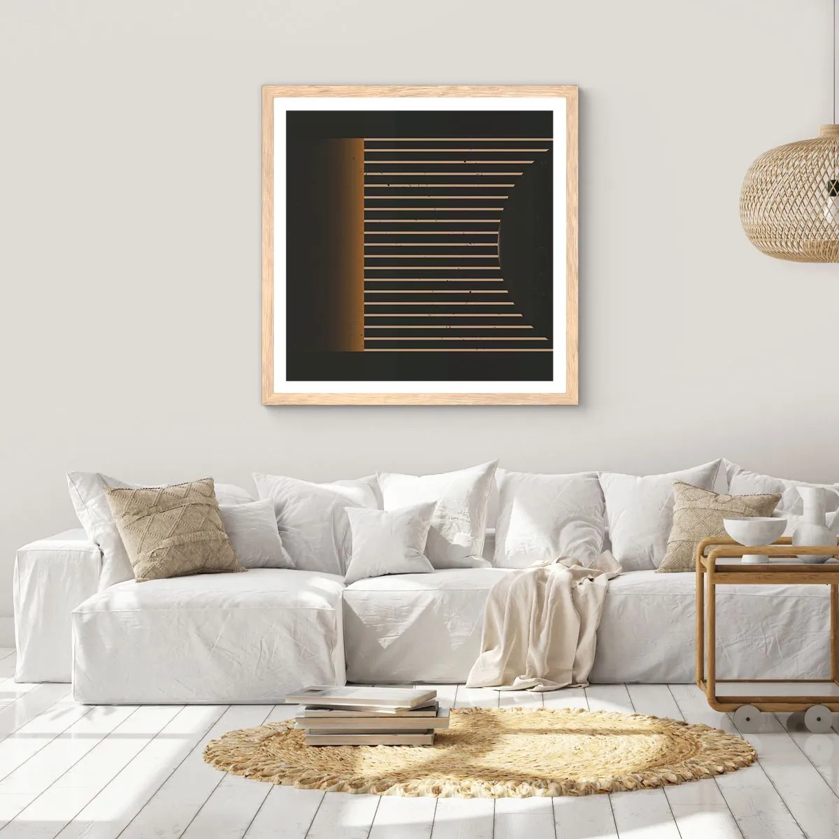 Poszter világos tölgy keretben - Fedezze fel a sötétséget - 30x30 cm