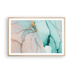 Poszter világos tölgy keretben - Formák és színek tánca - 91x61 cm